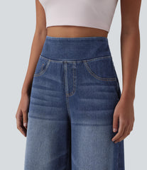 Halara Flex™ High Waisted Tummy Control Casual Capri Baggy Jeans with Pockets
