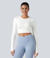 Backless Long Sleeve Thumb Holes InstantCool Quick Dry Yoga Sports Top-UPF50+
