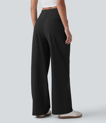 Halara Flex™ DayStretch Asymmetric Mid Rise Work Baggy Pants with Pockets