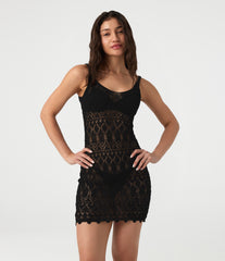 Bodycon Open Knit Mini Sweater Dress