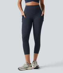 Halara UltraSculpt™ High Waisted Anti-Roll Tummy Control Shaping Workout Capri Leggings with Pockets