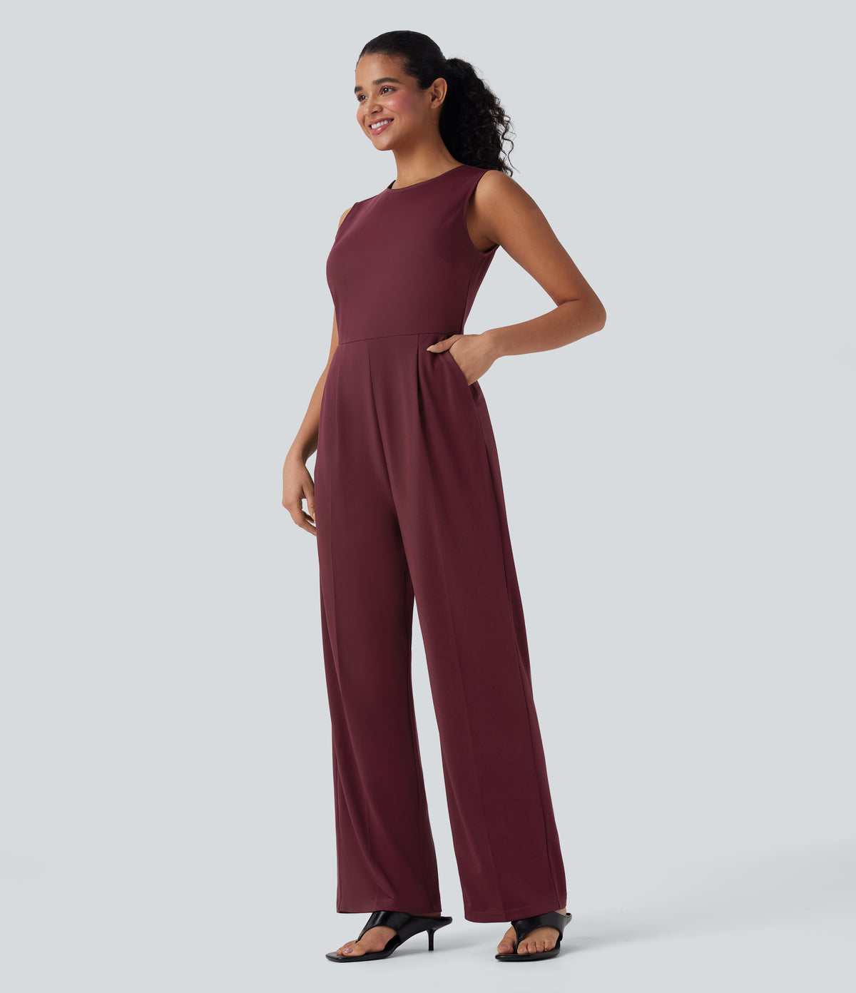 Sleeveless Zipper Work Jumpsuit with Pockets