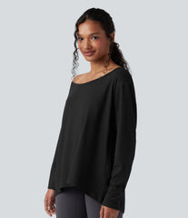 One-shoulder Long Sleeve Relaxed Yoga Sports Top