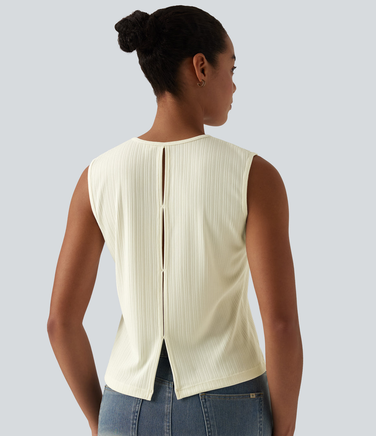 V-neck Cut-out Split Casual Tank Top