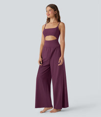Breezeful™ Cut Out Quick Dry Yoga Jumpsuit with Pockets-Easy Peezy Edition
