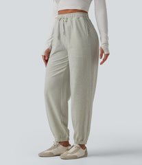 Mid Rise Drawstring Casual Joggers with Pockets
