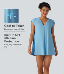 V Neck InstantCool Casual Cover Up-UPF50+