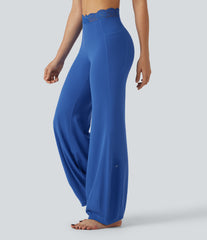 SoftlyZero™ High Waisted Contrast Lace Dance Balloon Pants with Pockets-UPF50+