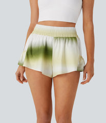 High Waisted Pocket 2-in-1 Baggy Ombre Yoga Shorts