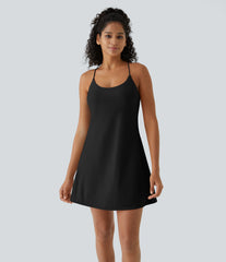 2-in-1 Pocket Mini Slip Yoga Active Dress-Easy Peezy Edition