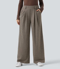 Halara Flex™ High Waisted Houndstooth Work Baggy Pants with Pockets