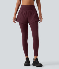 Breezeful™ High Waisted Tummy Control 2-in-1 Quick Dry Running Pants with Pockets