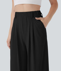 High Waisted Pocket Wide Leg InstantCool Casual Pants-UPF50+