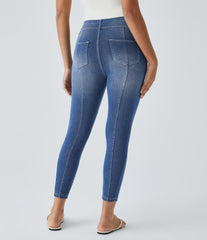 Halara Flex™ Pull On Mid Rise Pocket Denim Casual 7/8 Leggings