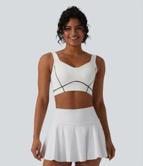 OneForm Seamless Flow Low Support Backless Color Block Built-in Bra Tennis Sports Bra