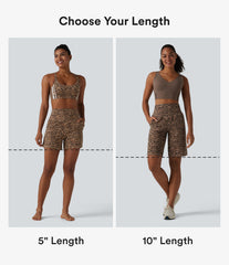 Halara UltraSculpt™ Leopard Print High Waisted Tummy Control Straight Leg Yoga Bermuda Shorts 10'' with Pockets