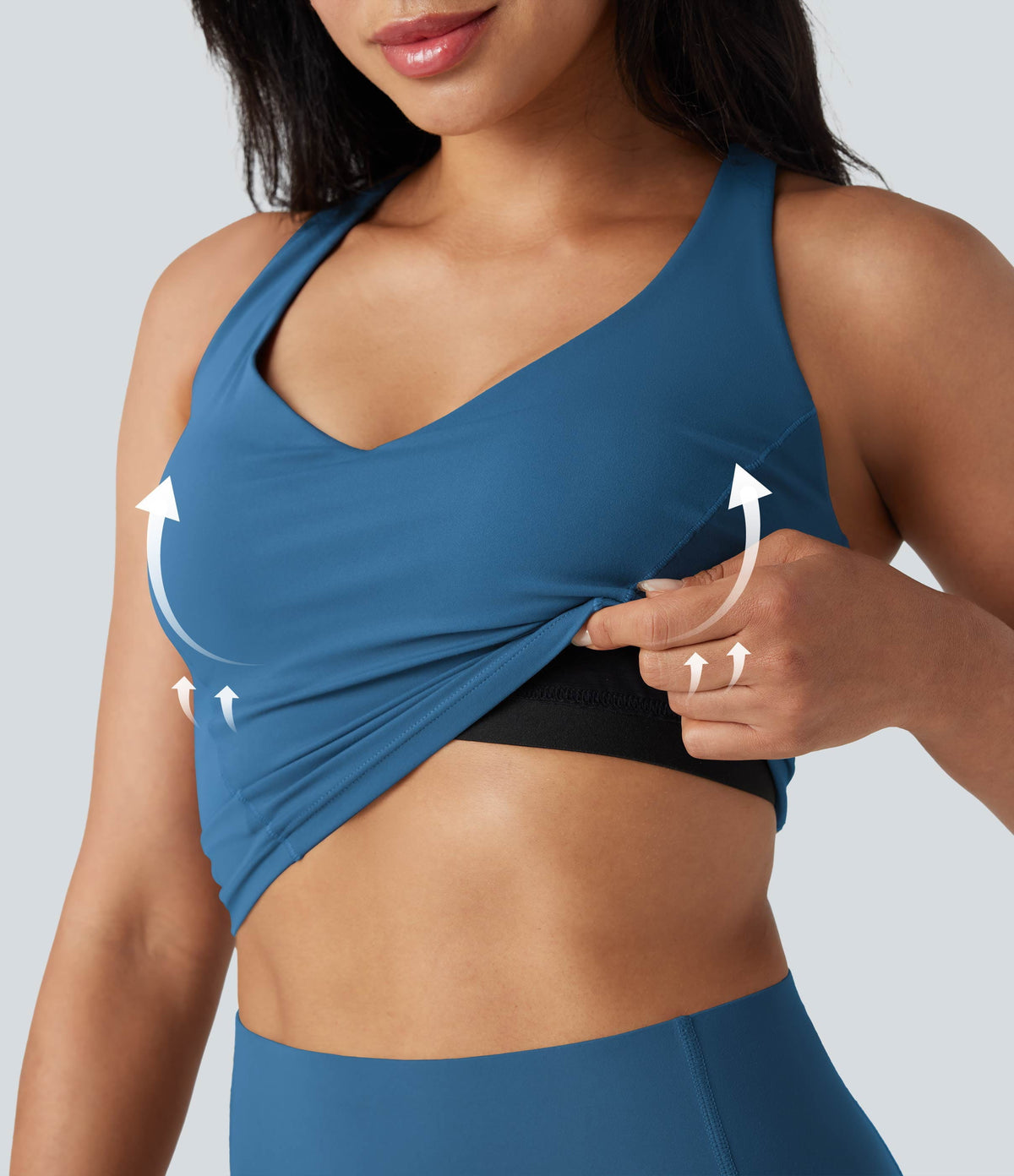 Halara UltraSculpt™ Deep V-neck Push-Up Crisscross Back 2-in-1 Yoga Tank Top