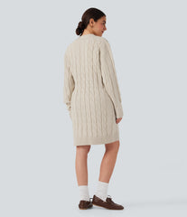 V Neck Long Sleeve Longline Casual Cardigan with Pockets