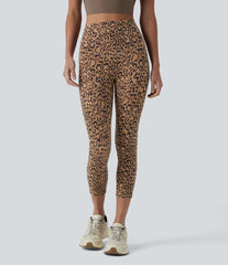 Halara UltraSculpt™ Leopard Print High Waisted Tummy Control Training Capri Leggings with Pockets