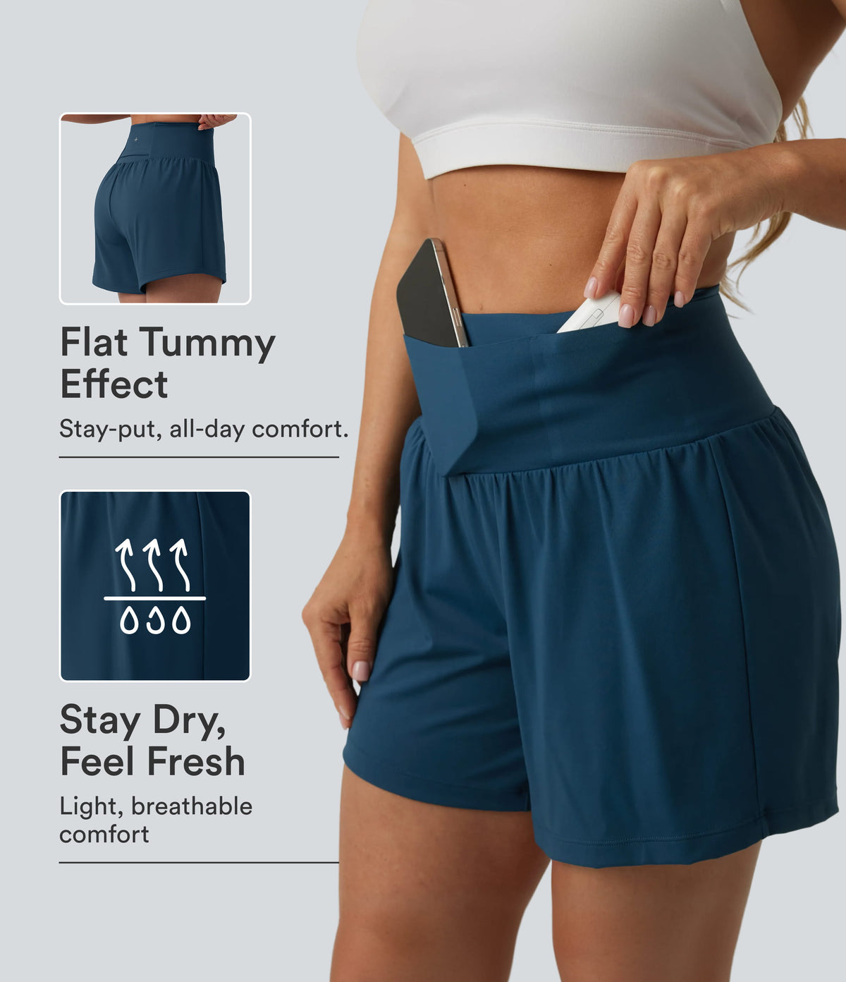 Softlyzero™ Airy High Waisted Tummy Control 2-in-1 InstantCool Yoga Shorts 5'' with Pockets