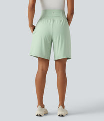 Softlyzero™ Airy Super High Waisted 2-in-1 InstantCool Yoga Maternity Shorts 9'' with Pockets