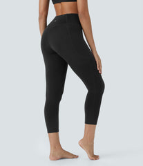 SoftlyZero™ High Waisted Crossover Pocket Capri Yoga Leggings-UPF50+