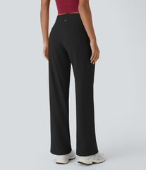 DayStretch Crossover High Waisted Pocket Wide Leg Yoga Pants