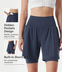 SoftlyZero™ Airy Super High Waisted 2-in-1 InstantCool Yoga Shorts 9'' with Pockets