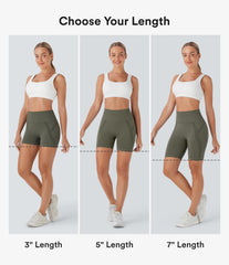 OneForm Seamless Flow High Waisted Ruched Yoga Biker Shorts 7''