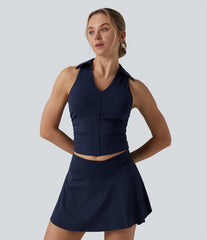 Softlyzero™ Airy Racerback Ruched InstantCool Tennis Sports Top-UPF50+