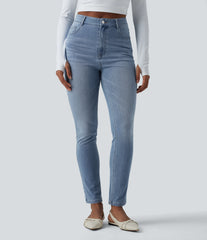 Halara Flex™ High Waisted Slim Washed Casual Jeans with Pockets