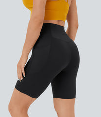 SoftlyZero™ High Waisted Crossover Pocket Yoga Biker Shorts 7"-UPF50+
