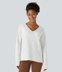 V Neck Long Sleeve Casual Sweater