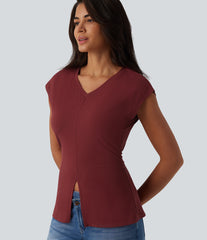 V Neck Sleeveless Casual T-Shirt
