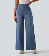 Halara Flex™ High Waisted Tummy Control Wide Leg Casual Jeans with Pockets