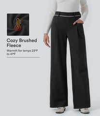 SoftlyZero™ Plush Thermal Mid Rise Straight Leg Work Pants with Pockets