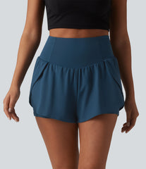 SoftlyZero™ Airy High Waisted Tummy Control 2-in-1 Curved Hem InstantCool Yoga Shorts 3'' with Pockets