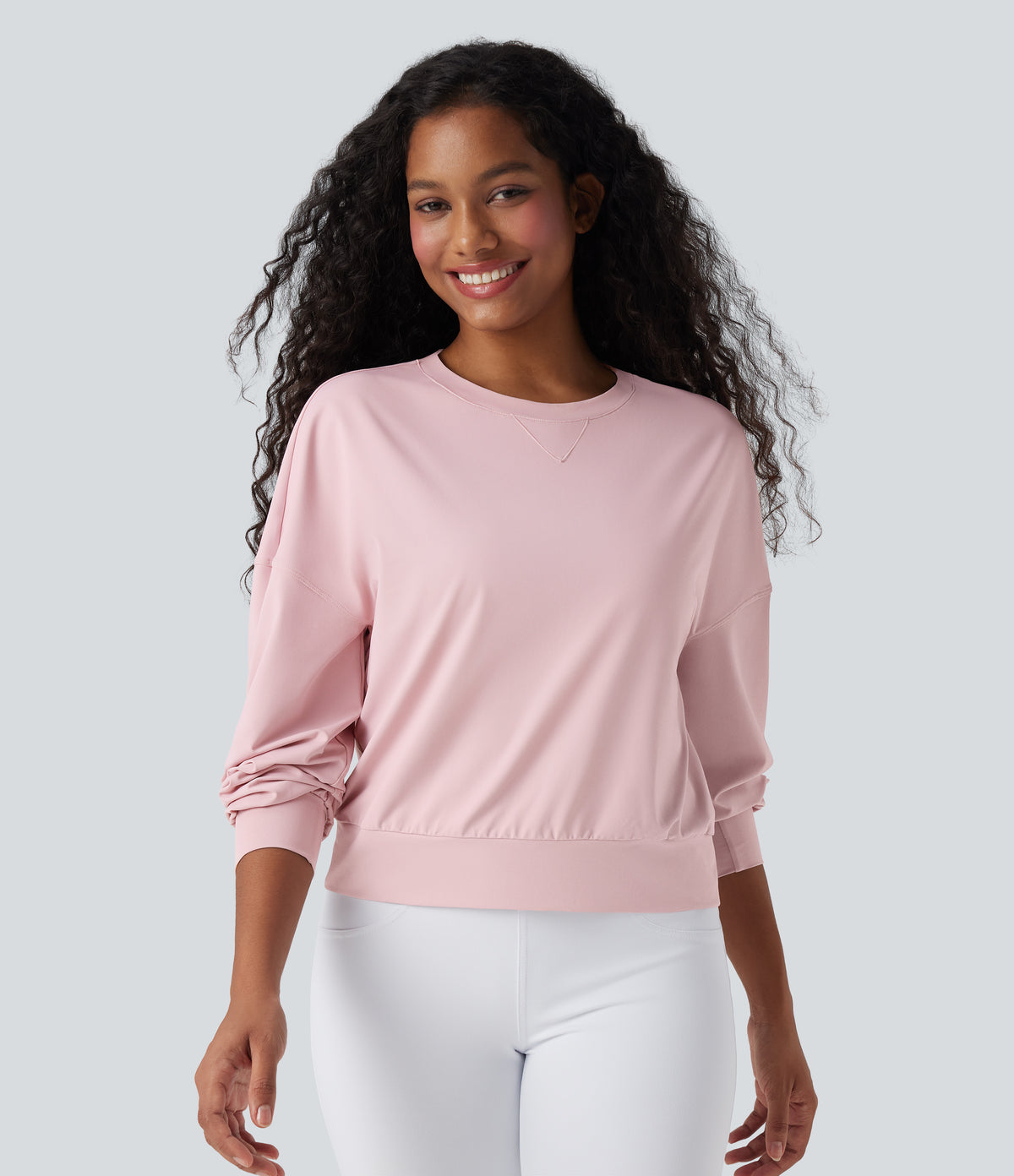 Round Neck Long Sleeve Yoga Sports Top