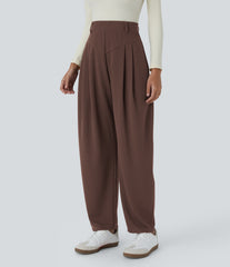 Halara Flex™ Ribbed High Waisted Pocket  Barrel Leg Work Pants
