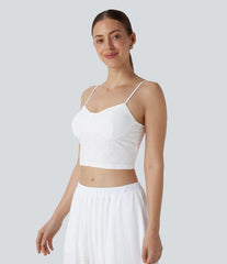 Eyelet Cropped Tank Top