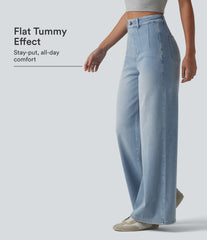 Halara Flex™ High Waisted Tummy Control Wide Leg Casual Jeans with Pockets