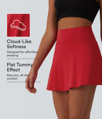 SoftlyZero™ Airy High Waisted Tummy Control 2-in-1 InstantCool Mini Tennis Skirt with Pockets-UPF50+