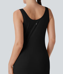 SoftlyZero™ Airy Color Block Hem InstantCool Workout Active Tank Dress with Pockets-UPF50+