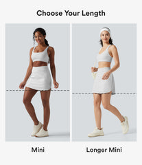 High Waisted Stripes 2-in-1 Bodycon Mini Golf Skirt with Pockets