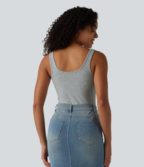 Halara Cotton Jersey U Neck Casual Tank Top