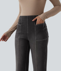 Halara Flex™ High Waisted Tummy Control Casual Wide Leg Jeans with Pockets
