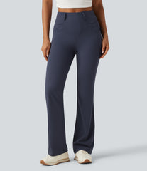 High Waisted InstantCool Quick Dry Flare Golf Pants with Pockets-UPF50+