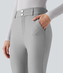 High Waisted Work Bootcut Pants with Pockets