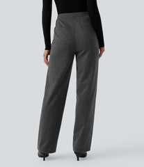 Halara Flex™ High Waisted Straight Leg Houndstooth Work Pants with Pockets