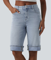 Halara Flex™ Mid Rise Denim Casual Shorts with Pockets